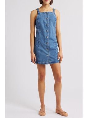 Alex Mill Paris Medium Wash Alexis Button-Up Denim Minidress Size Large